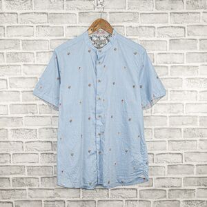 TED BAKER Graloha Flower Grandad Regular Fit Button Down shirt Men's Sz 5